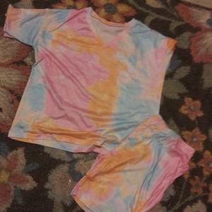 Two-piece tie-dye outfit